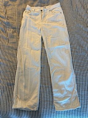 Reformation women’s Cream Corduroy Pants - Casual Straight Fit